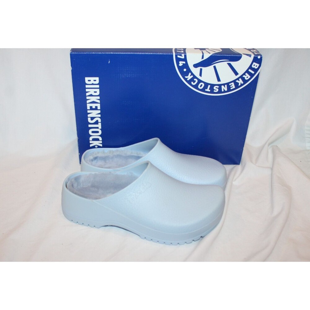 Birkenstock Women's Super-Birki Lambskin Shearling Clogs EU 37 REG BABY BLUE